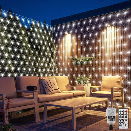 6X2m Large Net Fairy String Lights for Bushes Plug in, 300LEDs Outdoor Net Lights Mesh Lights Garden Tree Lights,, Connectable, with Remote Timer for Xmas Yard