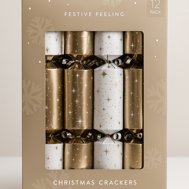 Festive Feeling Christmas Crackers – 12 Pack