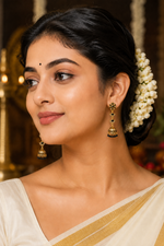 Small Gold Jhumka Earrings | Kerala Traditional Jewellery | Indian Jhumki Earrings | Onam Jewellery | South Indian Earrings | Gift for Her (Copy)